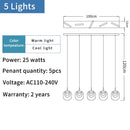 Modern crystal pendant light for decorative indoor lighting