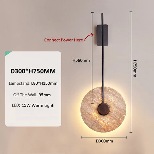 Marble and copper wall light - vue 9 sur 8