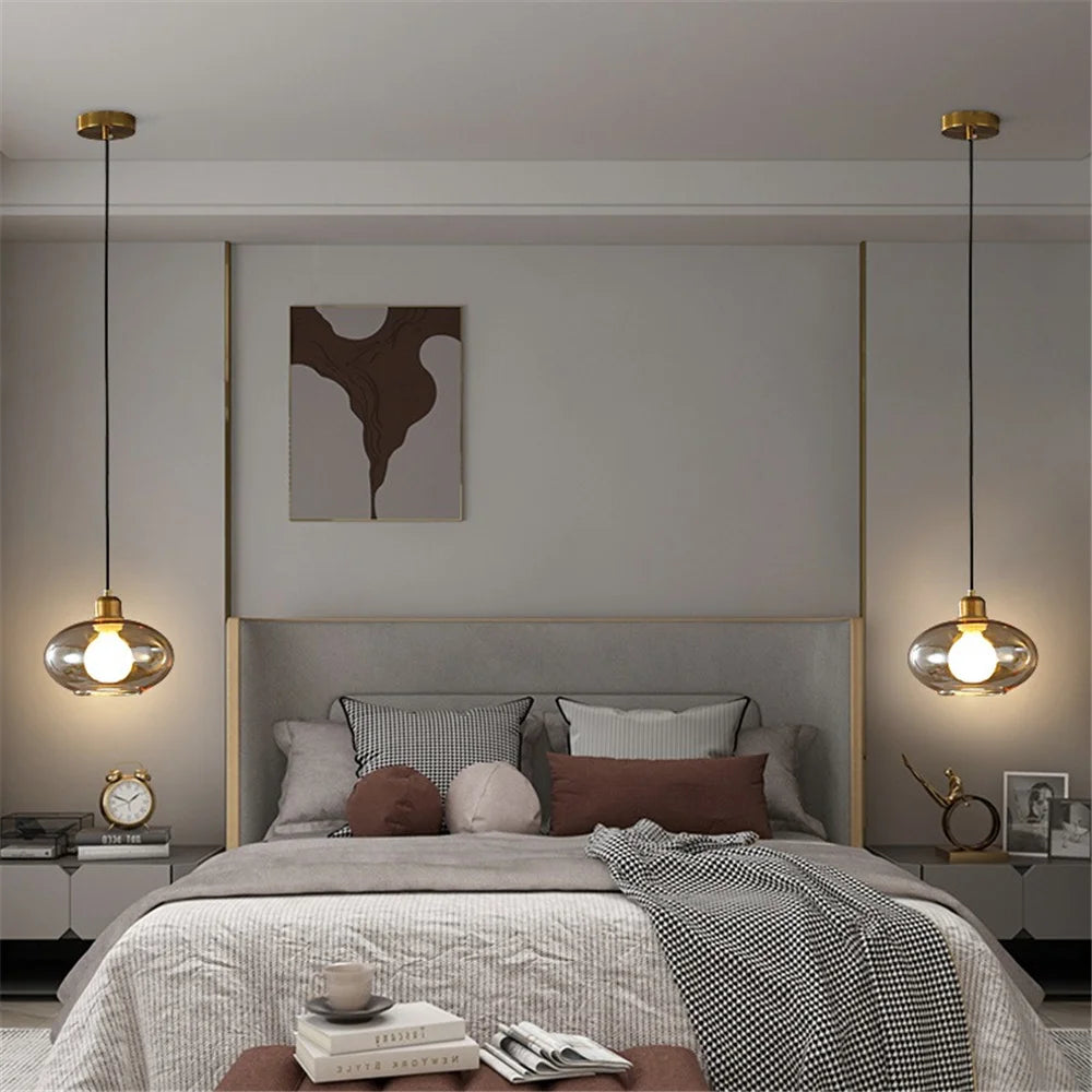 Modern glass pendant light for elegant interiors - vue 4 sur 7