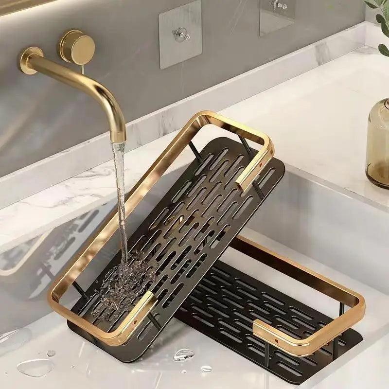 no-drill wall-mounted storage shelf for shampoo and makeup