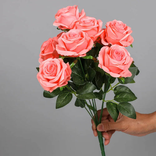 Artificial silk rose bouquet for interior decoration - vue 8 sur 15
