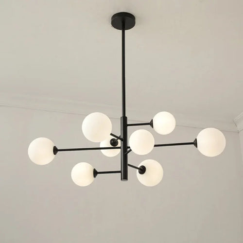Nordic copper chandelier with creative glass and magic bean design - vue 2 sur 12