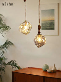 Nordic retro glass pendant light for interior