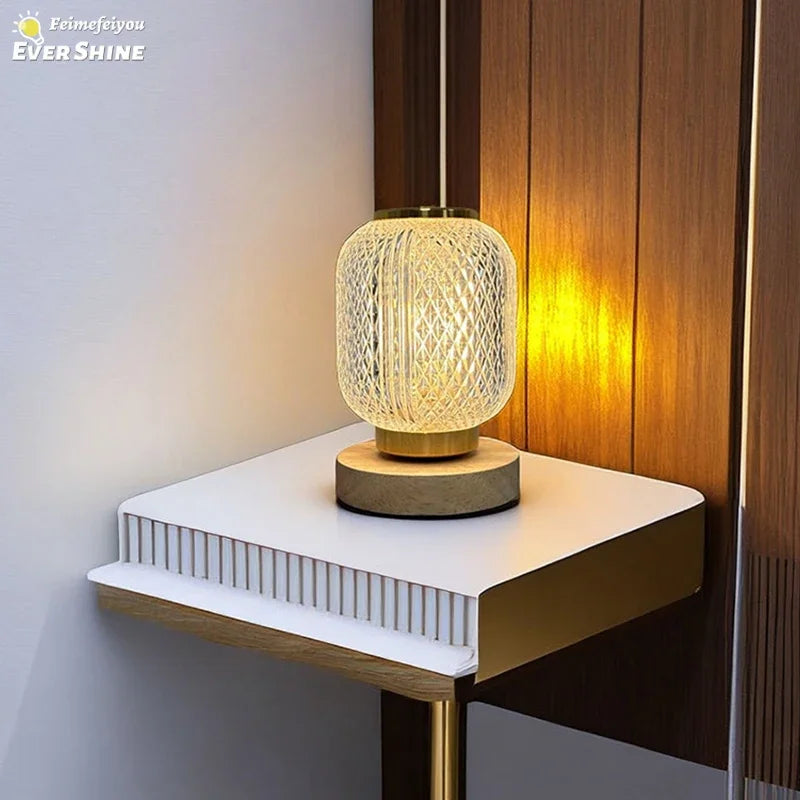 Rechargeable crystal LED table lamp for interior decoration