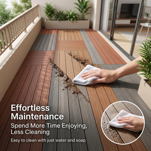 Outdoor wpc decking boards 100x14x2.5 non-slip - vue 5 sur 7
