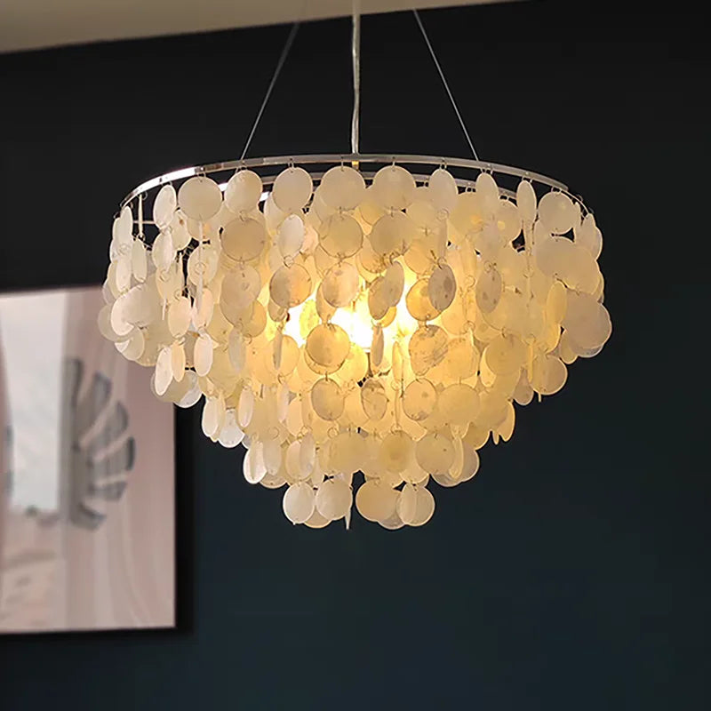 Gold metal pendant light for an elegant interior