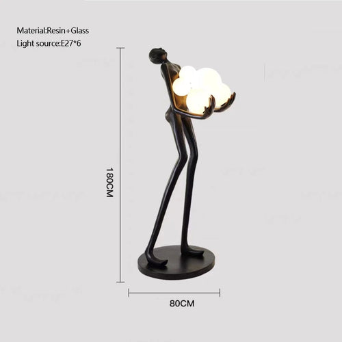 Postmodern resin and glass floor lamp with elegant design - vue 10 sur 9