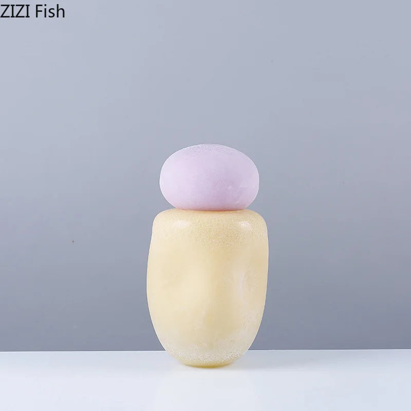 decorative glass vase with lid for artificial flowers