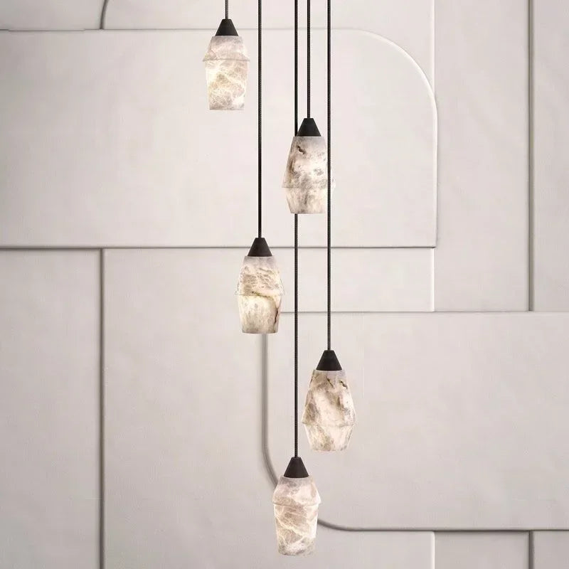 Modern natural marble pendant light for luxury interior decor