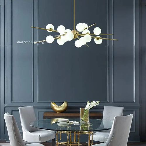 Modern minimalist copper molecular design lamp - vue 6 sur 10