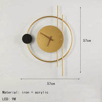 elegant nordic design acrylic iron led wall clock