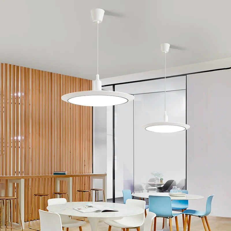 Ultra-thin modern minimalistic circular three-proof LED chandelier - vue 4 sur 22