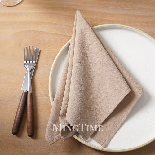 Classic style washed cotton table napkin 40x40 - vue 4 sur 7