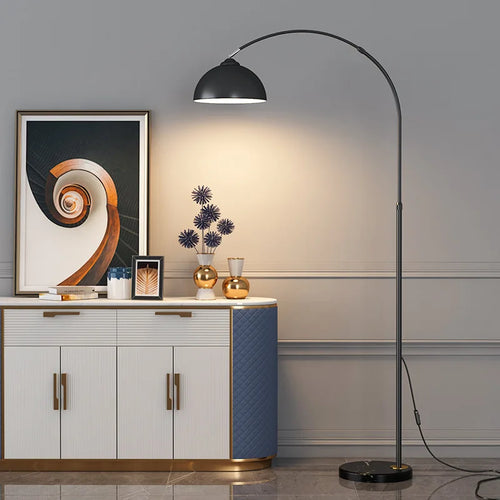 Modern fabric and marble bedside lamp European style - vue 2 sur 9
