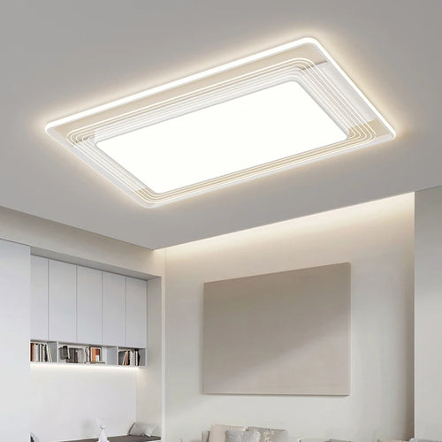 Modern simple rectangular ceiling light with eye protection, minimalist style