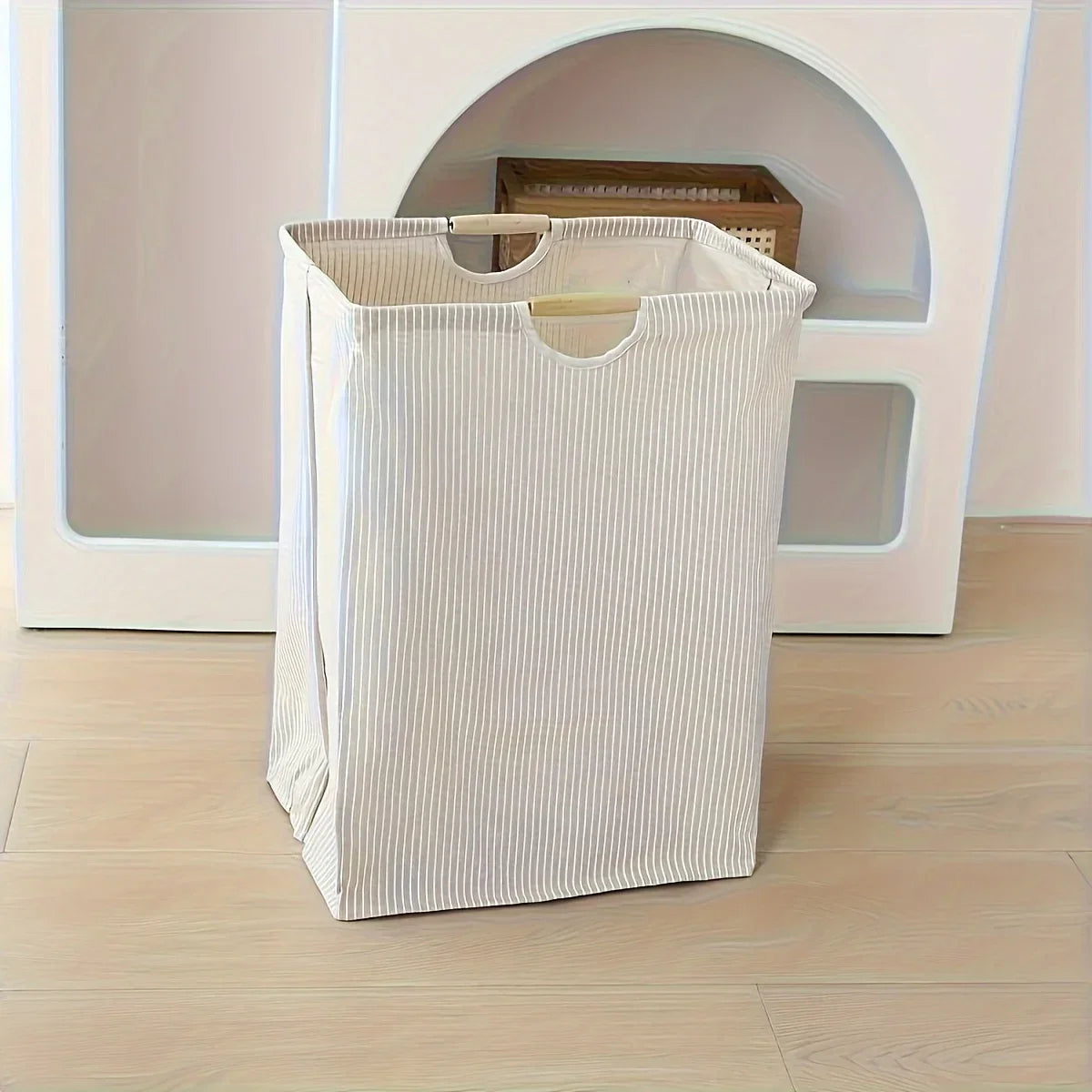 large capacity foldable storage basket with handle