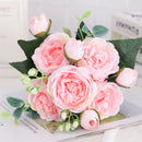 Artificial silk peony and hydrangea bouquet for wedding and home decoration