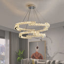 Nordic crystal stainless steel mirror LED chandelier for indoor use