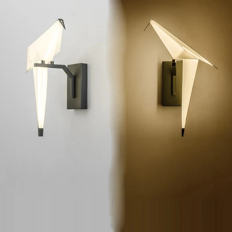 Postmodern iron and acrylic lamp for bird lovers