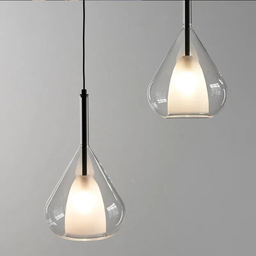 Modern minimalist Italian designer glass chandelier - vue 3 sur 10