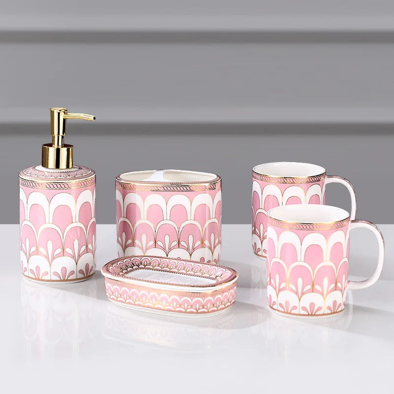 stylish and practical ceramic bathroom accessory set - vue 10 sur 17