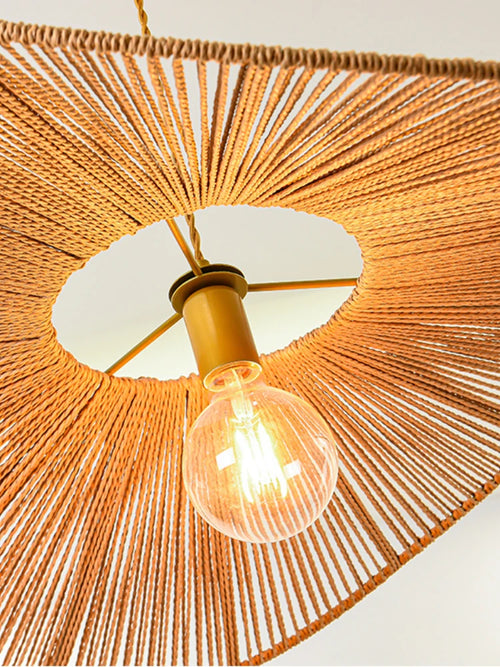 Nordic straw chandelier for modern and elegant decor - vue 5 sur 9