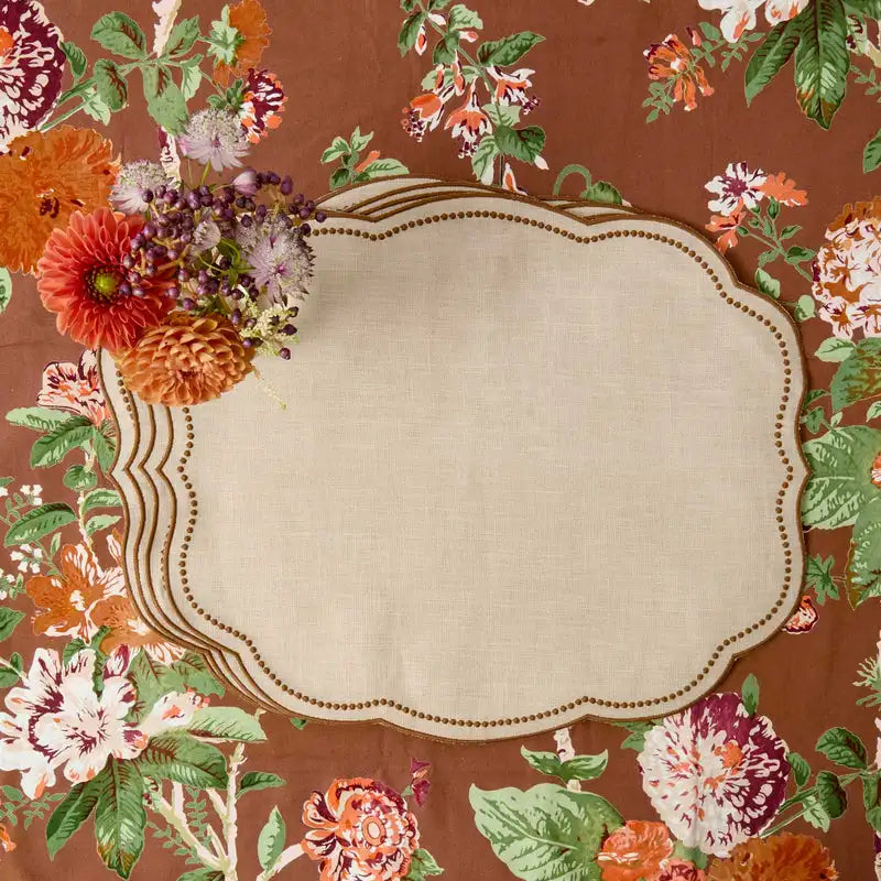 Serviette de table lot 4 coton lin style washa