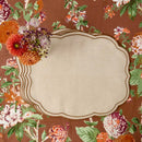 Cotton linen napkins with scalloped edge set