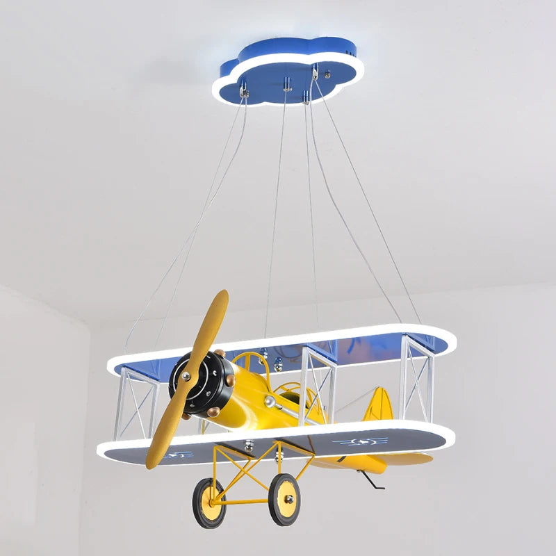 Creative helicopter airplane chandelier for modern children's room - vue 6 sur 9