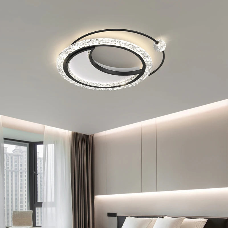 Minimalist round acrylic LED chandelier nordic atmosphere