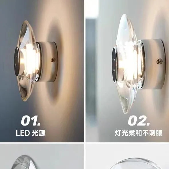 Elegant crystal LED wall light for interior decoration
