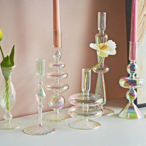 Nordic glass candle holder for weddings and flowers - vue 6 sur 22