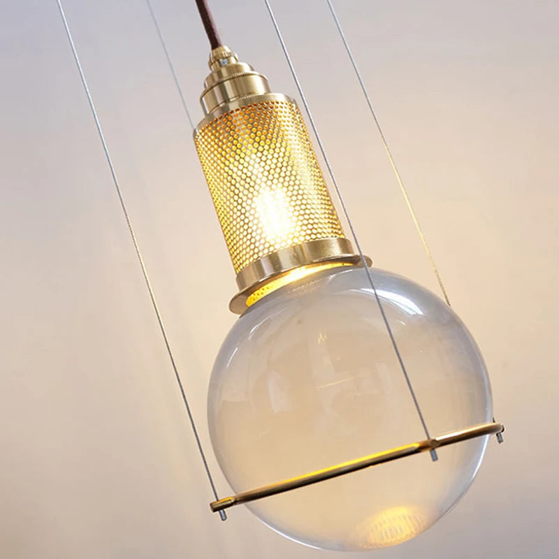 Modern Nordic style crystal ball pendant light for interior decoration - vue 5 sur 6
