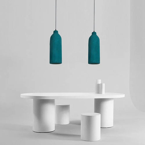 Creative wabi sabi LED pendant light for restaurant and home cement design - vue 5 sur 7