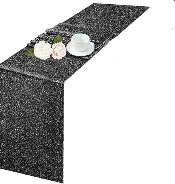Festive gold, silver and rose sequin table runner