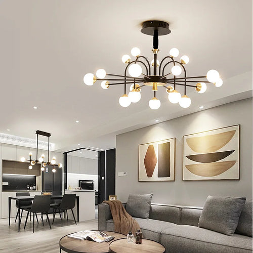 Modern glass ball chandelier nordic creative luxury design - vue 4 sur 13