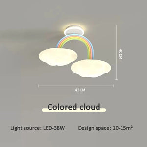 plafonnier LED nuage arc-en-ciel pour chambre enfant
