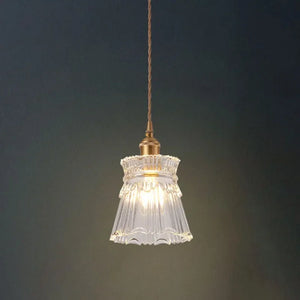 Retro glass flower pendant light for interior decoration