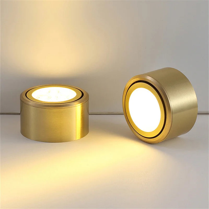 Adjustable copper LED downlight with COB spotlights for home decor