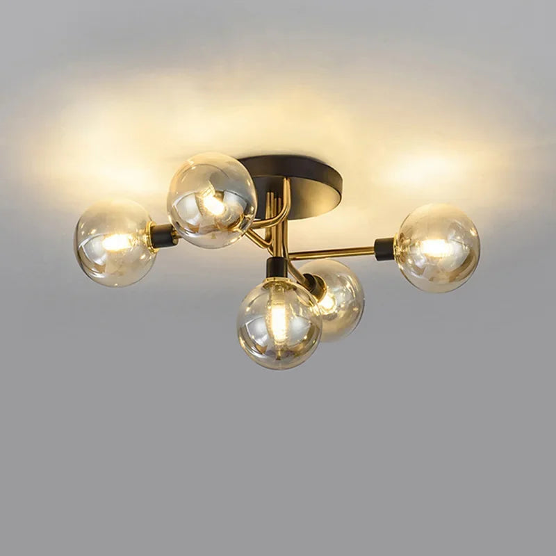 Designer glass LED ceiling light for indoor decor