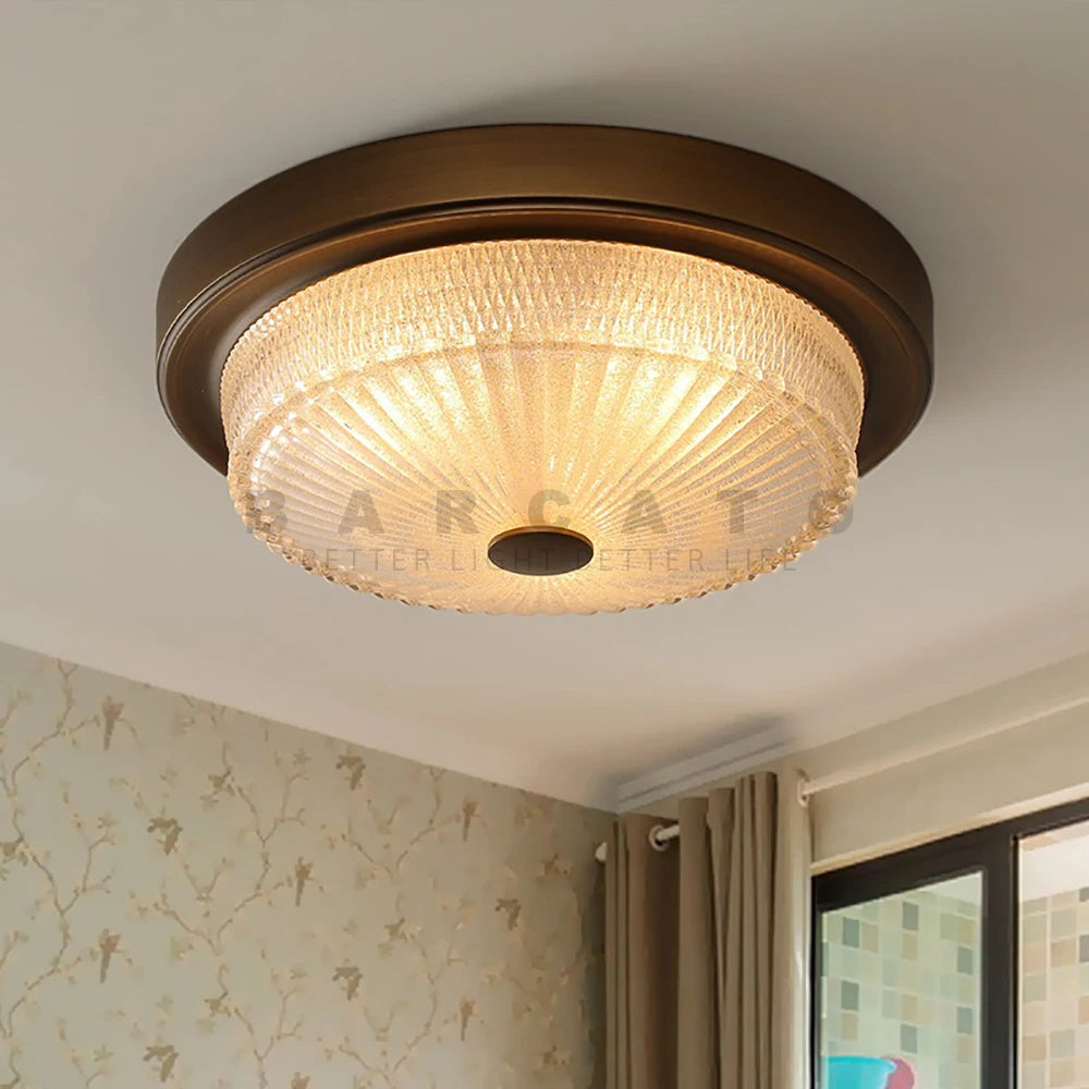 Creative american style LED ceiling light with frosted glass shade - vue 4 sur 8