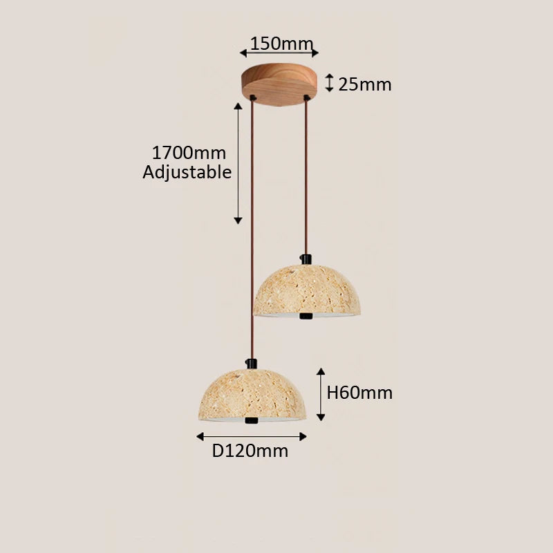 Natural LED pendant light for modern interior décor