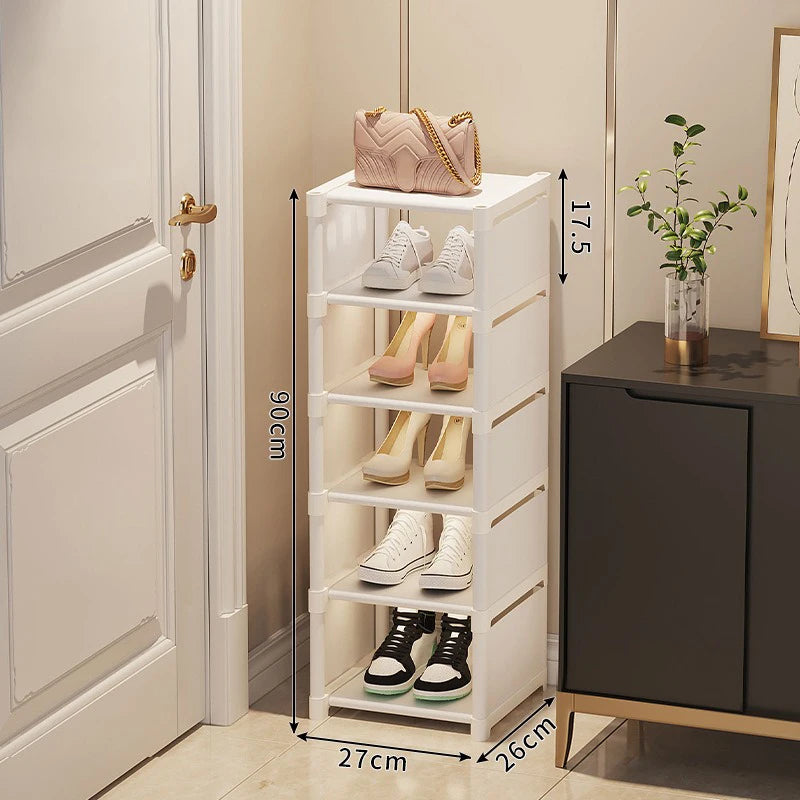 stackable and adjustable space-saving shoe organizer - vue 12 sur 15