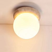 Wabi sabi Japanese industrial LED travertine ceiling light