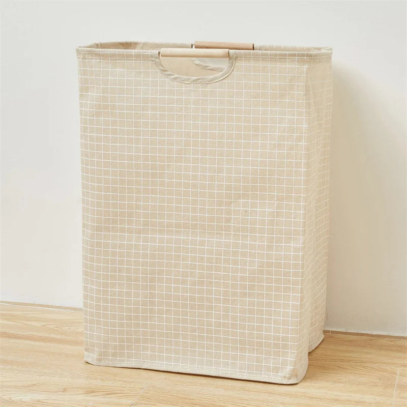 foldable storage basket for dirty laundry with handle - vue 11 sur 12