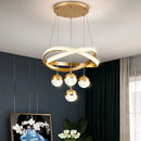 Modern minimalist designer chandelier with three elegant and lightweight heads