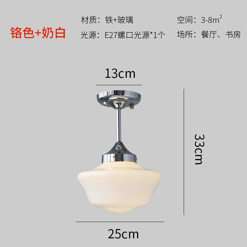 Medieval Bauhaus glass ceiling lights for porch and balcony, simple bedroom and hallway chandeliers - vue 8 sur 8
