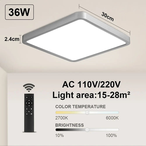 Tuya smart LED ceiling light with app and voice control, Alexa and Google compatible, remote control for living room and bedroom - vue 18 sur 22