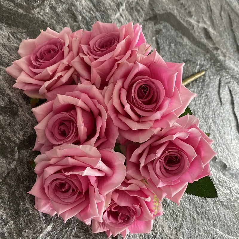 Artificial silk rose for decoration and wedding photography - vue 10 sur 22