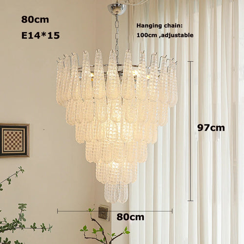 Coloured glass pendant with decorative leaf for chic interiors - vue 12 sur 12